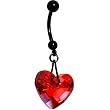 Handmade Ruby Red Heart Belly Ring MADE WITH SWAROVSKI ELEMENTS