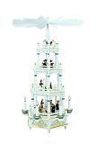 Weihnachtspyramiden 4-stöckige Pyramide - weißer Advent - 67 cm