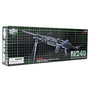 Where to buy M248 120 FPS Spring Airsoft Machine Gun w/Shoulder Strap, Blue LED Light Attachment & Sample BBs