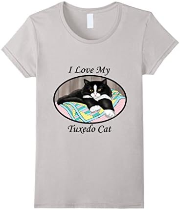 I Love My Tuxedo Cat - Female Medium - Silver