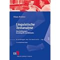 Linguistische Textanalyse: Eine Einf�hrung in Grundbegriffe und Methoden