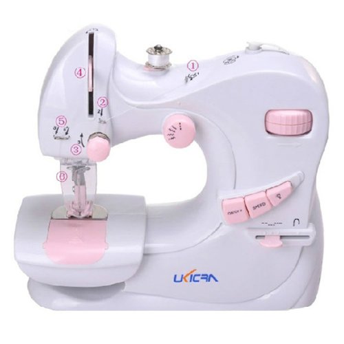 Ukicra Mini Macchina Cucire Elettronica Multifunzione con Pedale Accessori per Casa