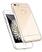 iPhone 7 case, Luxury Back Mirror Clear Slim TPU Bumper Shock-Absorption Anti-Scratch Protective Case Cover Bright Reflection Cute and Elegant for Apple iPhone 7 (2016)- Gold