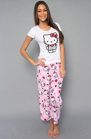 Hello Kitty Intimates The Comfort Chic Burnout Top PJ,Sleepwear