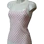 Ex Store Ladies Camisole Vest Top 3740 Pale Pink & Raspberry Spot