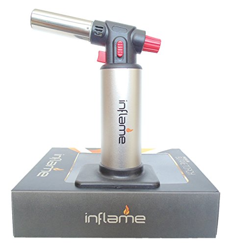 Inflame Butane Culinary Torch for Home Kitchen and Chefs. Blow Torch for Brazing, Soldering, and Jewelry Making. FREE Creme Brulee Recipe Included!