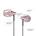 Headphones, Metal Earbuds Bass In Ear Earphones Stereo Cell Phone Headset with Microphone & Remote Control for Apple iPhone iPod iPad Samsung HTC LG Android Smartphones MP3 Plays (Pink)