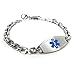 MyIDDr Customized Free Engraving Medical Alert Bracelet, 316L Steel Matte Links
