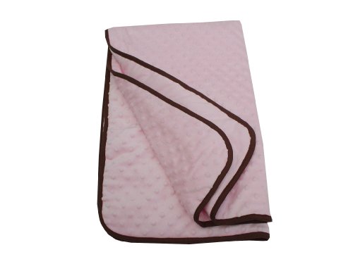 American Baby Company Minky Dot Crib Comforter with Chocolate Trim - Pink product image