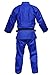 FUJI Double Weave Judo GI Thick Collar Cotton-Blend Judo Uniform, Blue, 3.5