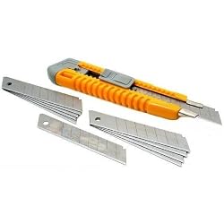 Utility Knife Retractable Razor Cutter & 10 Blades