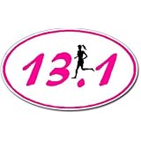 13.1 Marathon GIRL Runner Euro Oval Car Decal / Sticker