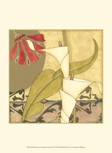Mini Nouveau Graphic Botanical IV Finest LAMINATED Print Jennifer Goldberger 10x13
