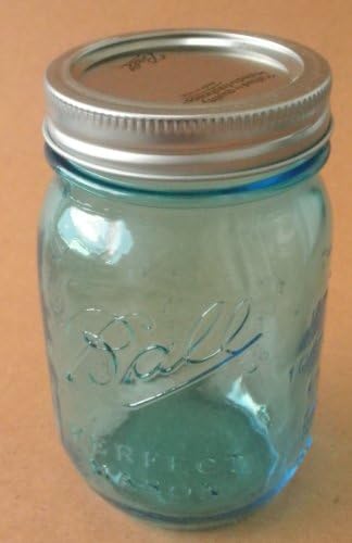 Light Blue Clear Glass Ball Masion Jar with Lid