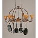 Leaf 8 Light Pot Rack with Tiger Glass Shade