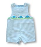 Bailey Boys Three Cars and a Fish Reversible Romper Suit, Rompers, Boys