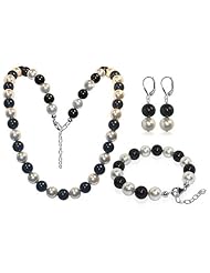 Sterling Silver Bracelet Earrings with Necklace Jewelry Set Made with Swarovski Elements