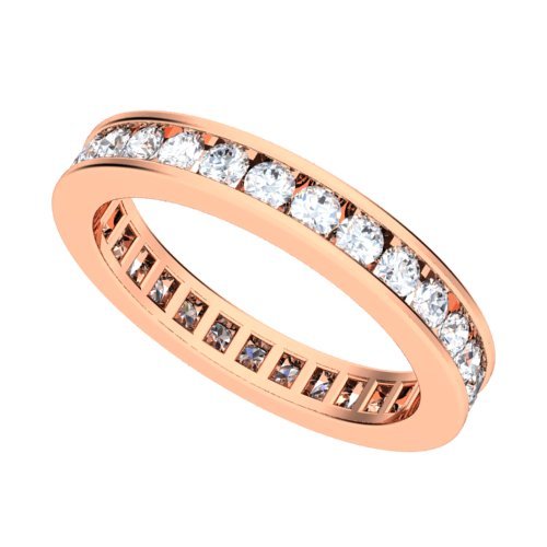 18k Rose Gold Channel set Diamond Eternity Wedding Band Ring (G-H/SI, 1 ct.)