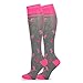 Hope for a Cure Breast Cancer Awareness Cotton Knee High Socks for Women 3-Pair (Pink Ribbons)