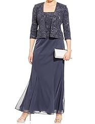 Petite Acetate Full Length Sleeveless Sheath Glittering  Dress