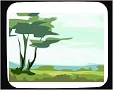Decorated Mouse Pad with green, rural, impressionistic