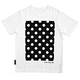 double talkin' JIVE(ダブル トーキン ジャイブ) 綿天竺プリントTシャツ メンズ (S, 白×水玉柄)