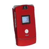 Clip-on Rubber Coated Case for Motorola RAZR V3 / V3c, Red