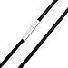 Men's 2mm Wide Alloy Rubber Cord Necklace Chain Black Silver 14~40 Inch