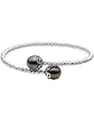 Black Tahitian Pearl 9-10mm Bracelet with Sparkle Beads in Sterling Silver