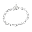 Sterling Silver 7 Inch Cable Link Toggle Bracelet