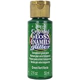 DecoArt Americana Crystal Gloss Enamel Glitter Paint, 2-Ounce, Green