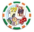 Three-Tone Striped Chip/Dice/Card Chips (11.5g) 100 Green w/ Tray