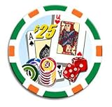 Three-Tone Striped Chip/Dice/Card Chips (11.5g) 100 Green w/ Tray