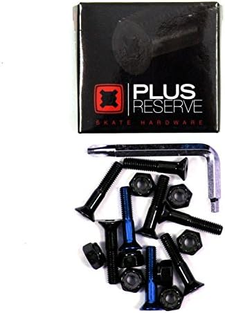 Plus Reserve Universal Skateboard Hardware Set, Black/Blue, 1-Inch