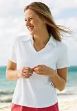 Garment-washed V-notch Polo