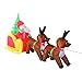 HOMCOM 7ft Christmas Inflatable Santa Claus with Sleigh and Reindeer, Outdoor Blow-Up Yard Decoration with LED Lights Display