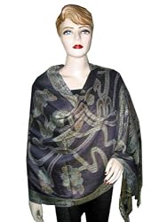 Grape Cashmere Pashmina Shawl Wrap Throw Reversible Stole