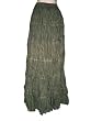 New Fashion Designer Skirts Asparagus Green 4 Tiered Cotton Long Skirt 38"