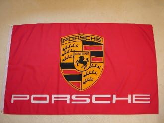 3'x5' PORSCHE FLAG, Red, automotive car automobile