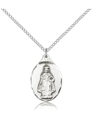 Free Engraving Included Medal- Sterling Silver Infant of Prague Pendant 7/8" 0599ISS--w/18" Chain & Box Unusual & Specialty Children/Schools