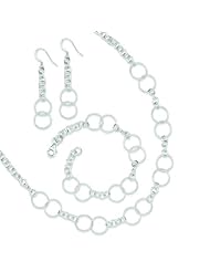 Sterling Silver Bracelet Earring and Necklace Set