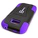 CoverON® Kickstand Hard + Soft Dual Layer Hybrid Case for ZTE Reef / Savvy - Black Hard Purple Soft Silicone