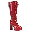 Womens PLUS SIZE 4 Inch Sexy WIDE WIDTH WIDE CALF Knee High Boot Red Platform