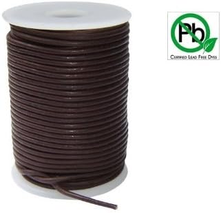 Round Leather Cord Brown 1mm 10meters (Spool Is not Included)