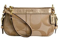 Coach Zoe Signature Capacity Wristlet Bag 41185 Light Gold