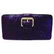 Coach Brooke Eggplant Purple Leather Accordian Zip Wallet Handbag 43109