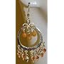 Saka's Silver Toned Acrylic Beads Chandelier Earrings