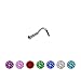 7-Piece Nose Screw 2mm Gem diffrent colors -Surgical Steel 18ga-1/4