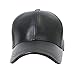 Zeroyoyo Adjustable Unisex Sporty Casual Hat Black Faux Leather Baseball Cap