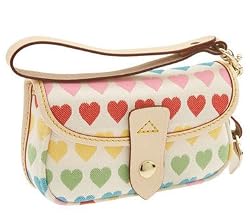 Dooney Bourke Rainbow Heart Flap Wristlet Case Bag for IPOD White